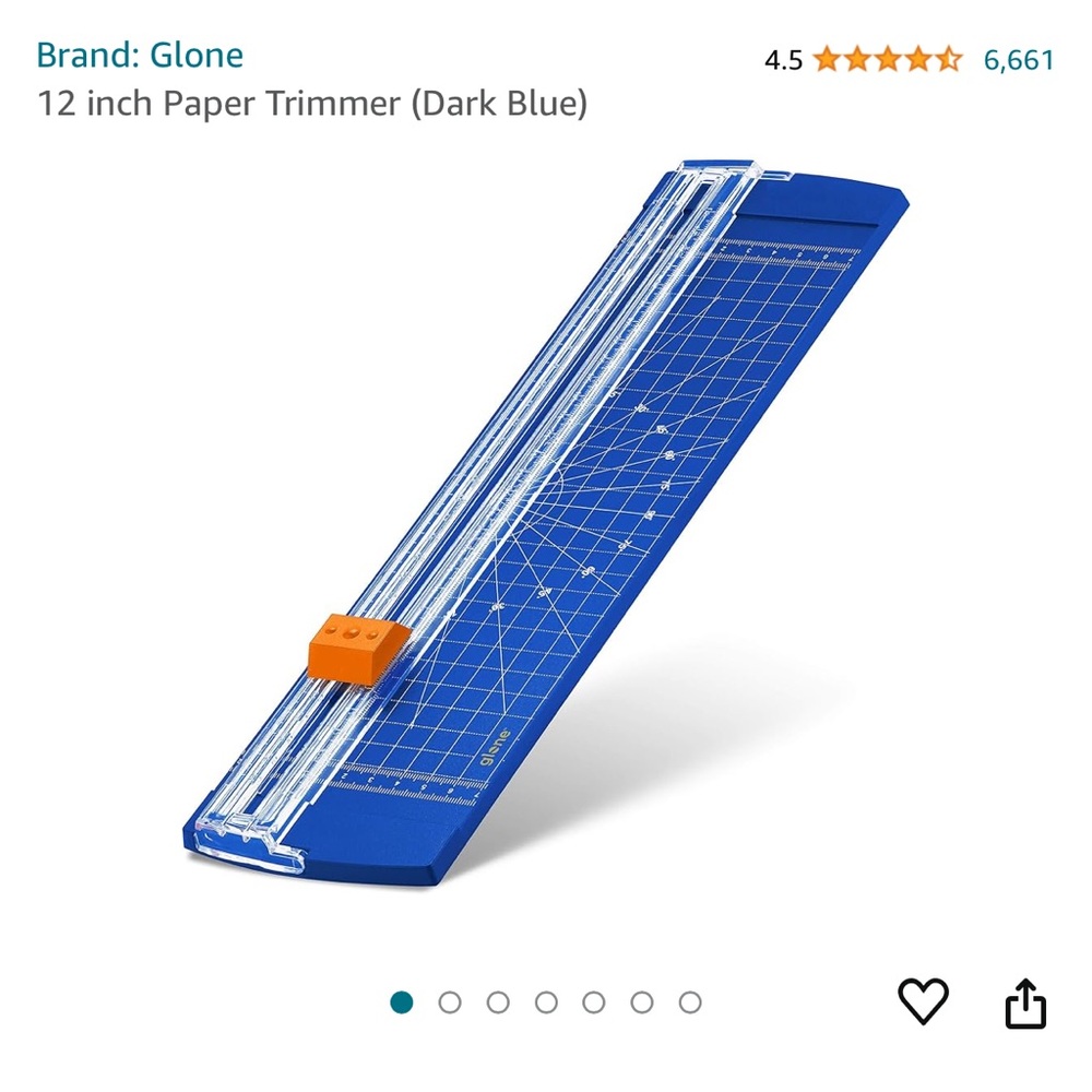 12in Dark Blue Paper Trimmer with Orange Slider